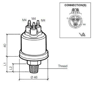 VDO Pressure sender 0-5 Bar